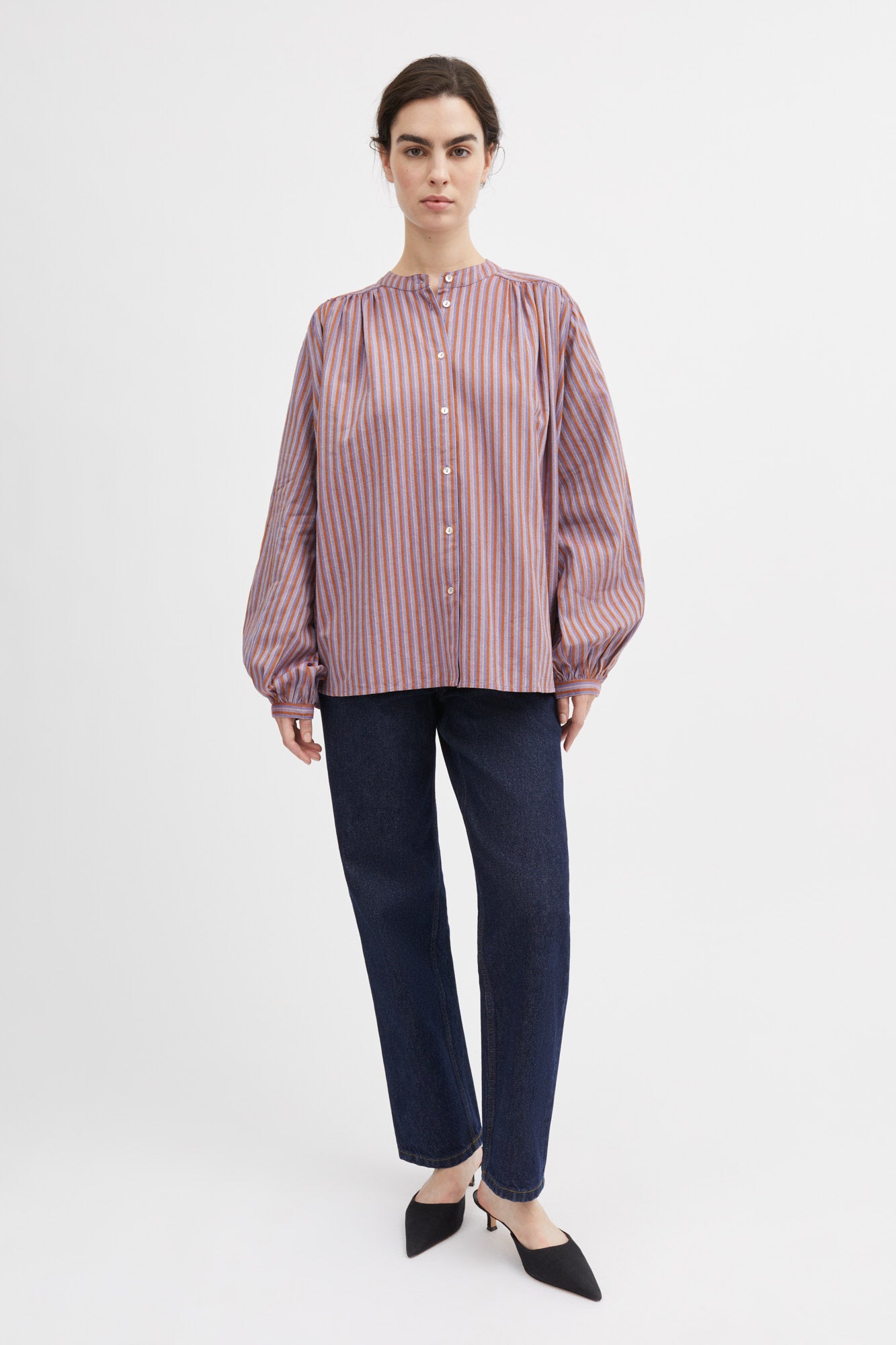 Skall Studio Rita shirt Shirt Violet/Orange stripe